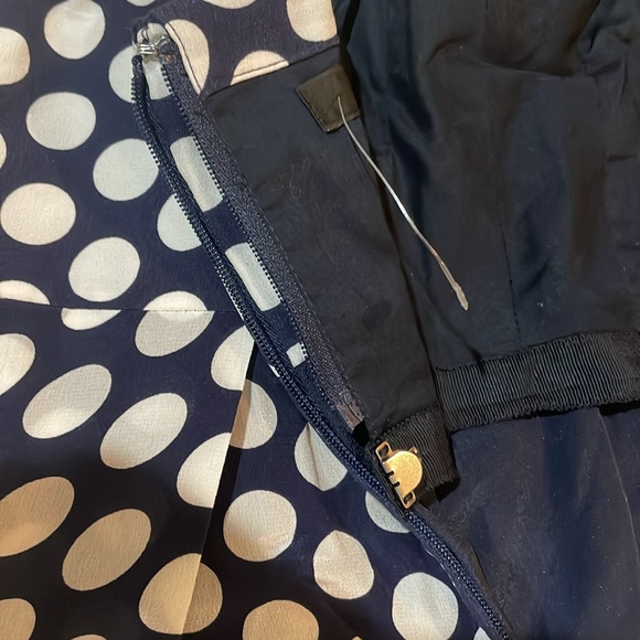 NWT J.crew women’s blue & white polka dot strapless maxi dress with bow detail. - Picture 12 of 14